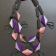 harlequin-necklace-silk-kimono - contemporary textile jewelry - artist - unique piece - valerie Hangel - carouge- geneva
